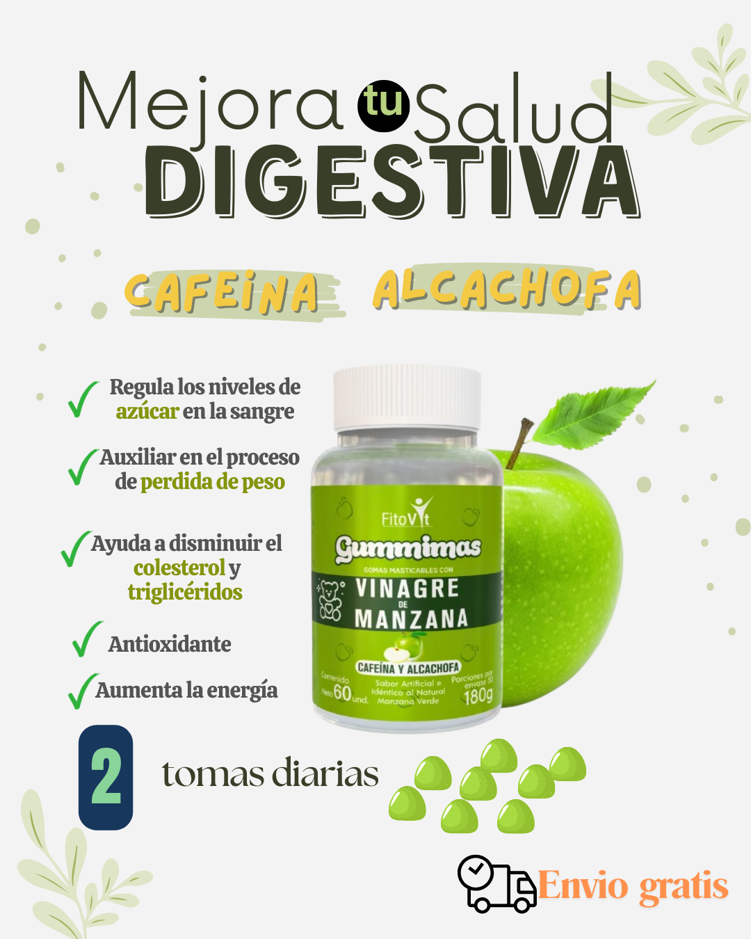 COMPRE 1 Y LLEVE LA SEGUNDA CON EL 20% DE DESCUENTO - BENECUIDA ACV GUMMIES – Energía, Digestión y Control de Peso