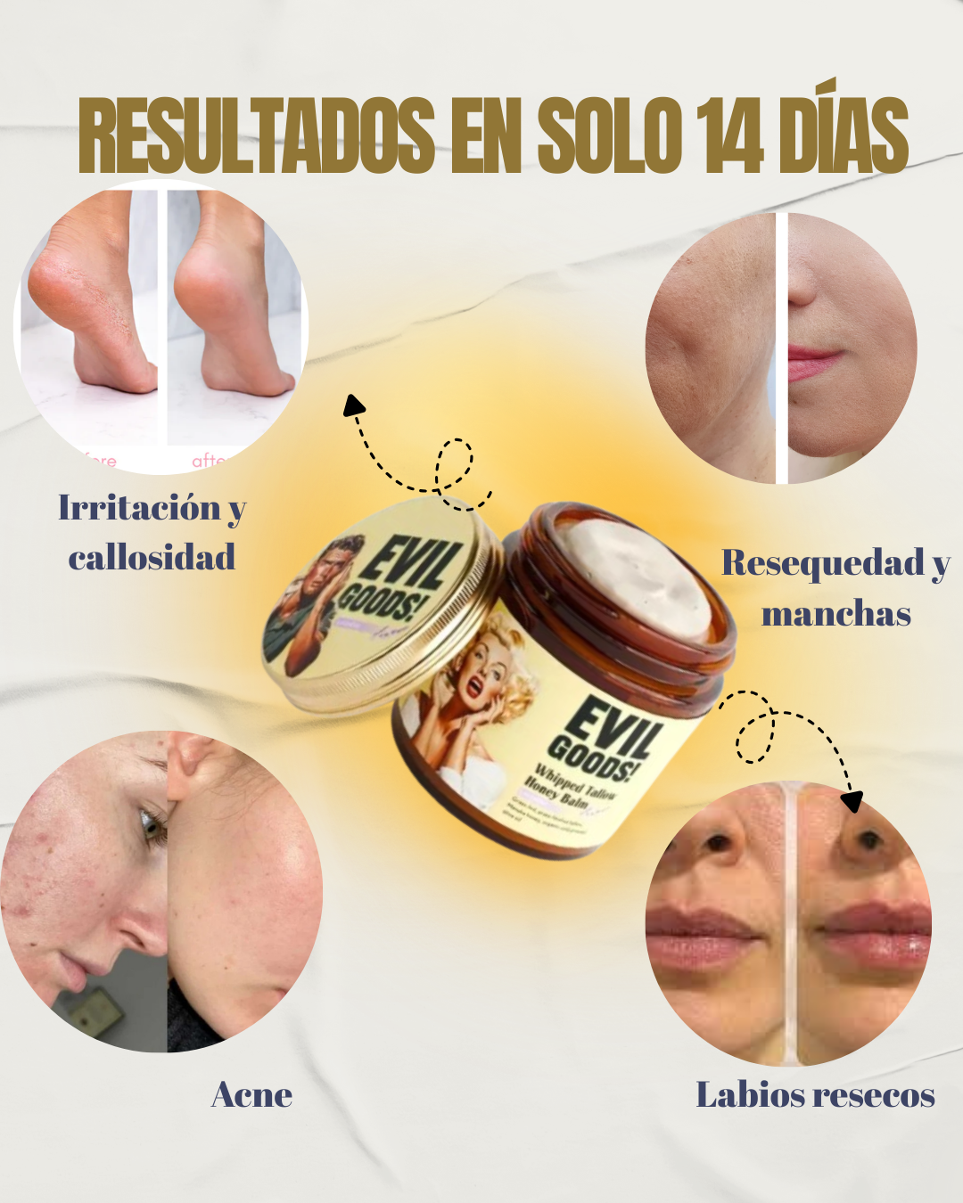 EVIL GOODS - Bálsamo Reparador, Reduce las imperfecciones del rostro e hidrata. Producto Original